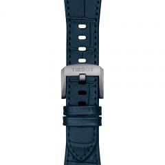 TISSOT OFFICIAL DARK BLUE PRX LEATHER STRAP WITH STEEL ENDPIECE T852.047.701