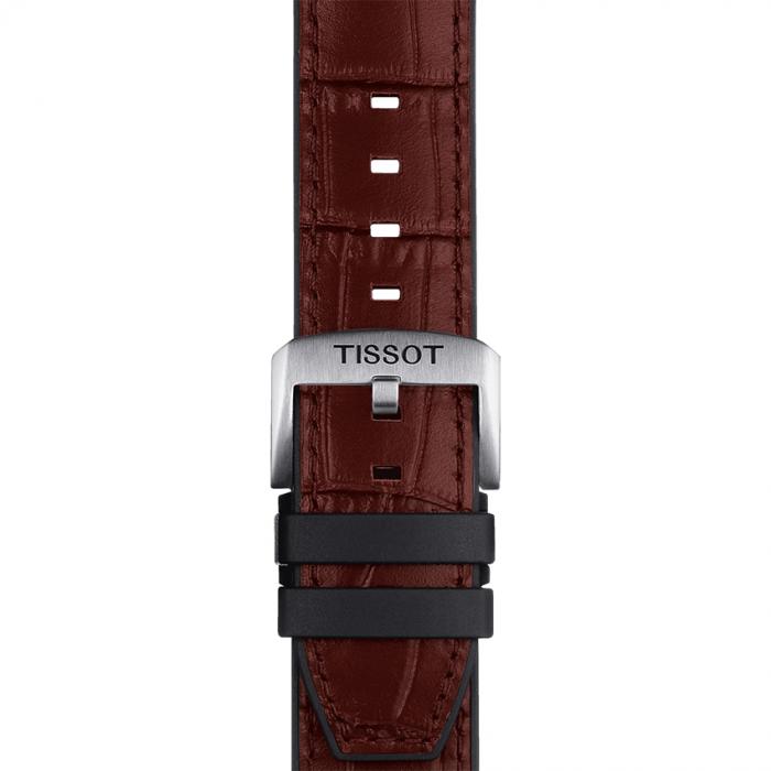 TISSOT OFFICIAL BROWN LEATHER AND RUBBER PARTS STRAP LUGS 22MM T852.046.767