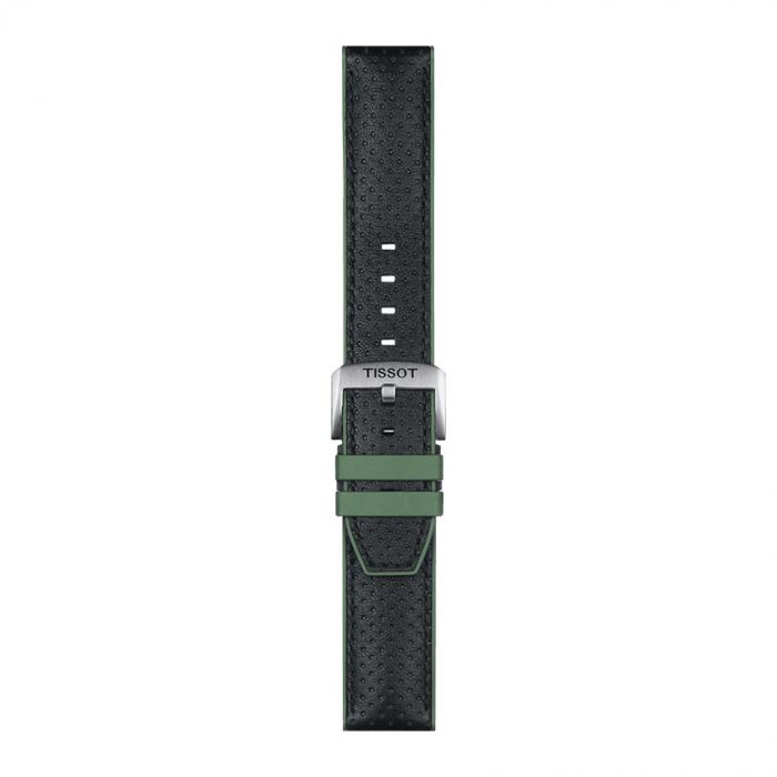 TISSOT OFFICIAL GREEN LEATHER AND RUBBER STRAP LUGS 22MM T852.046.787