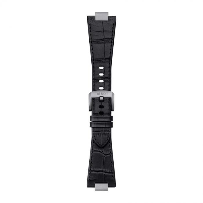 TISSOT OFFICIAL BLACK PRX LEATHER STRAP WITH STEEL ENDPIECE T852.047.562