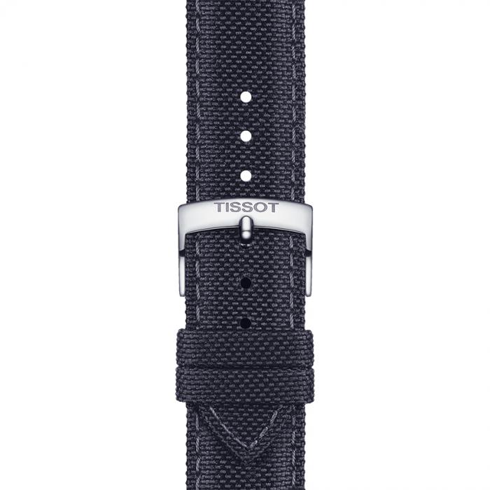 TISSOT OFFICIAL ANTHRACITE FABRIC STRAP LUGS 21MM T852.048.183